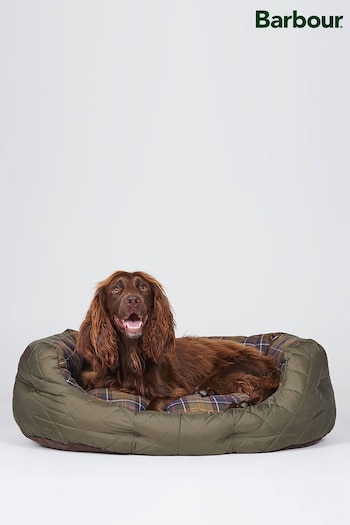 Barbour® Olive Green Quilted 30 Inch Dog Bed (625581) | £85