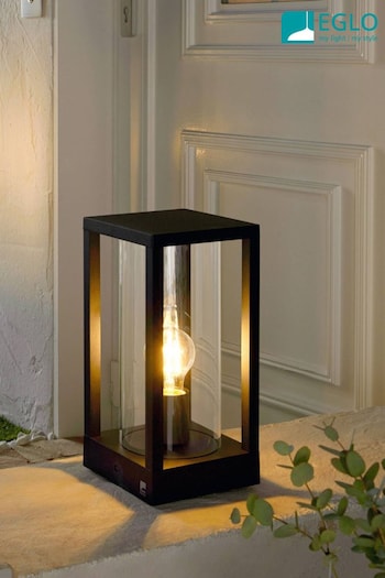Eglo Black Cascinetta Outdoor Metal and Glass Post Light (625597) | £74