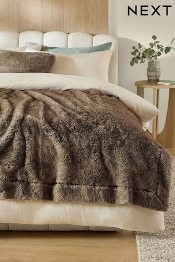 Brown Bear Faux Fur Throw (625688) | £65 - £145