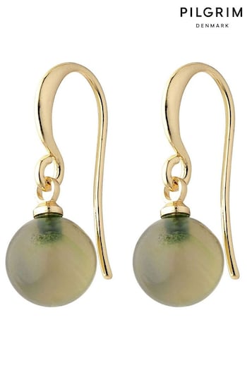 PILGRIM Green Gold Plated Earrings (625755) | £20