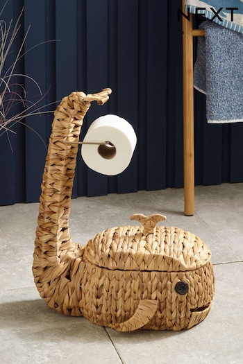 Natural Wicker Whale Toilet Roll Holder Stand and Store (626142) | £38