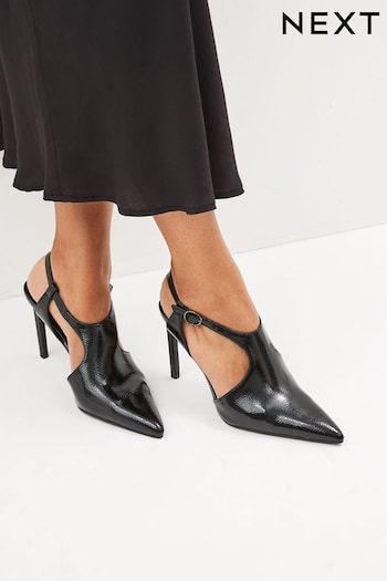 Black Forever Comfort® Point Toe Cut-Out Heel Shoes (626453) | £42