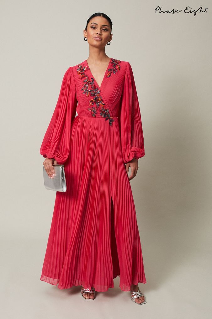 Buy Women s Pink Maxi Long Sleeve Dresses Online Next UK