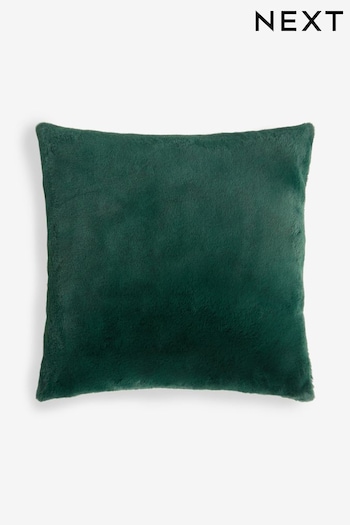 Green 50 x 50cm Plush Faux Fur Cushion (626752) | £16