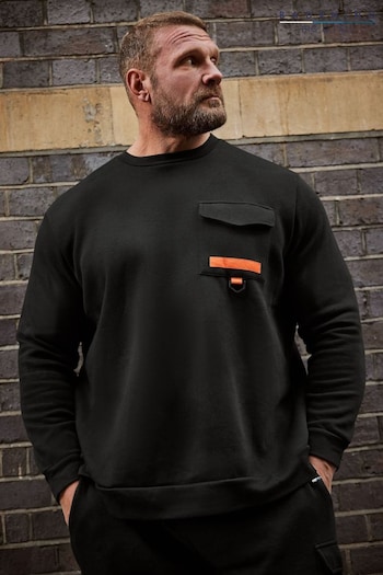 BadRhino Big & Tall Black Crew Neck Sweatshirt With Pocket (626944) | £29