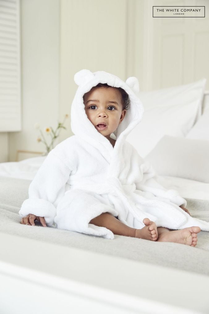 Girls Boys Baby Dressing Gown Unisex Plain Bath Robe New Kids Ages 6 - 24  Months | eBay