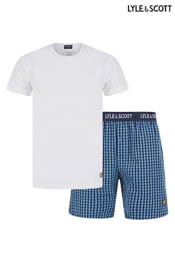 Lyle & Scott Kyle White T-Shirt and Short Set (627095) | £46