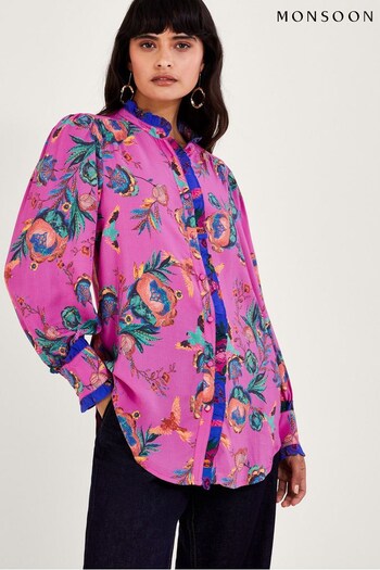 Monsoon Pink Jordann Print Blouse (627203) | £60