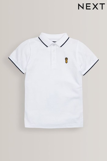 White Short Sleeve Polo Essential Shirt (3-16yrs) (627385) | £7 - £12