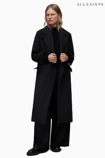 AllSaints Mabel Black Coat (627470) | £399