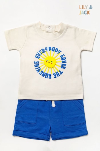 Lily & Jack Blue Cotton Blend T-Shirt and Shorts Set (627723) | £18
