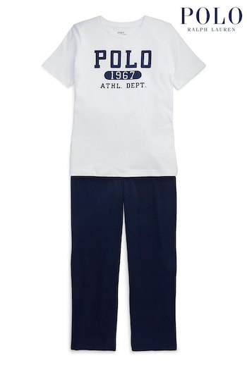 Polo Ralph Lauren Blue Logo Top  And Trousers Set (627817) | £65