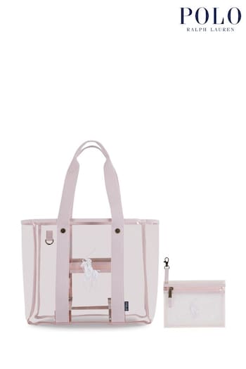 Polo Ralph Lauren Pink Pony Logo PU Tote Bag With Pouch (627905) | £95