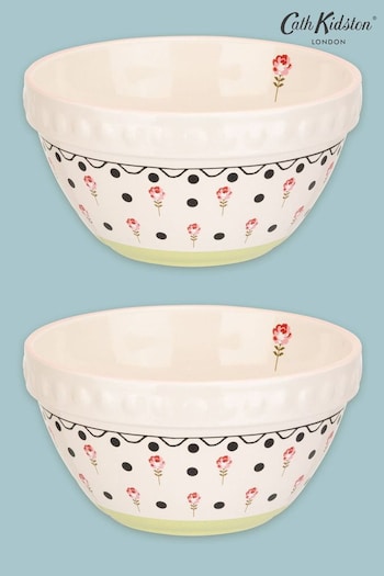 Cath Kidston Cream Ceramic Prep Bowl Set of 2 (627924) | £30