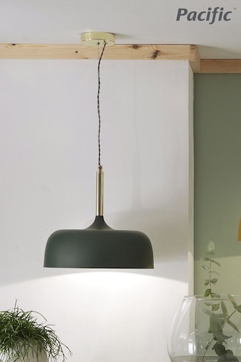 Pacific Green Matte Green Dome Ceiling Light Pendant (628384) | £100