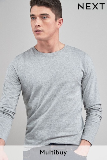 Grey Marl Long Sleeve Crew Neck T-Shirt (628479) | £10.50
