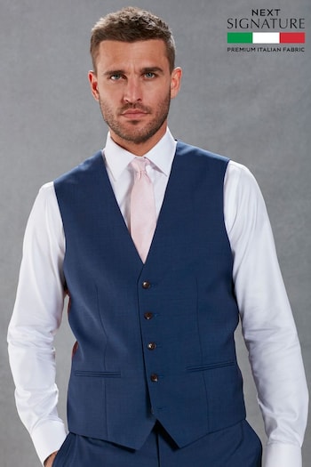 Bright Blue Signature Tollegno Wool Suit Waistcoat (628860) | £60