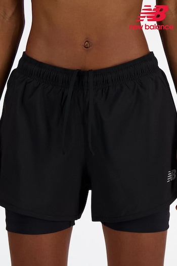 New Balance Black Womens Sport Essentials 2-in-1 3" Shorts (628867) | £40