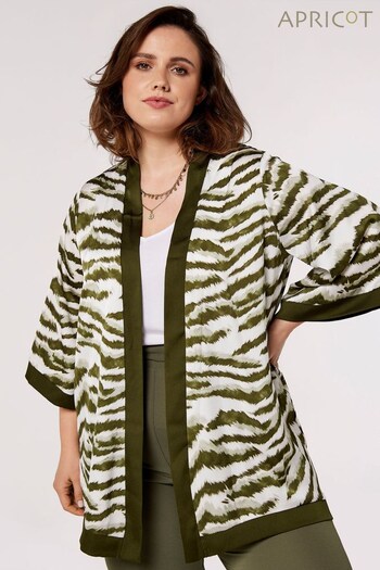 Apricot Green Tie Dye Tiger Open Kimono (628891) | £35