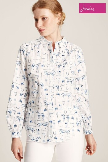 Joules Kalina White Poplin Concealed Placket Shirt (628925) | £59.95