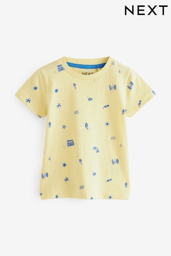 Yellow All-Over Print Short Sleeve T-Shirt (3mths-7yrs) (629032) | £4 - £6