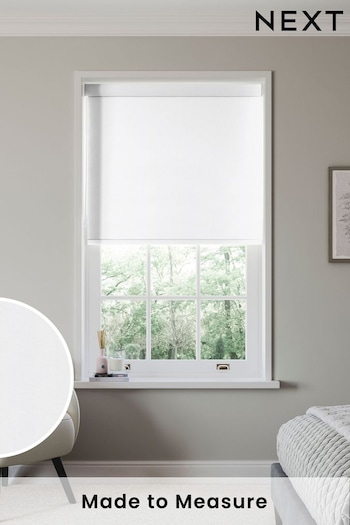 White Hollis Made to Measure Blackout Roller Blind (629102) | £58