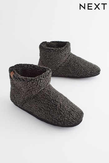 Charcoal Grey Borg Slipper Boots (629155) | £24