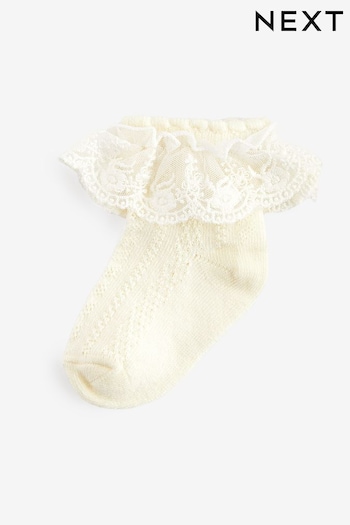 Cream Occasion Lace Socks 1 Pack (0mths-2yrs) (629399) | £3