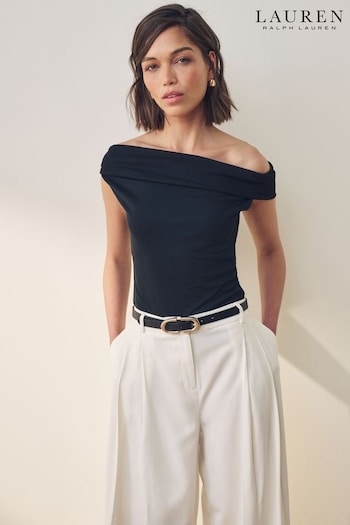 Lauren Ralph Lauren Stretch Jersey Off the Shoulder Black Top (629442) | £99