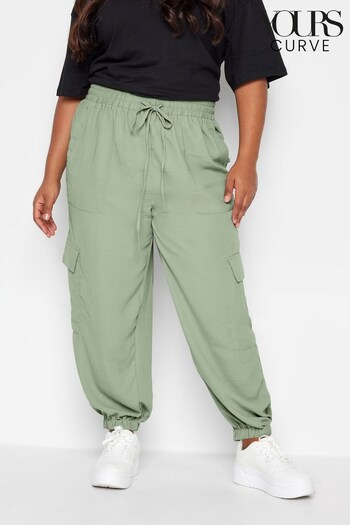 Yours Curve Green Smart Woven Joggers (629595) | £26