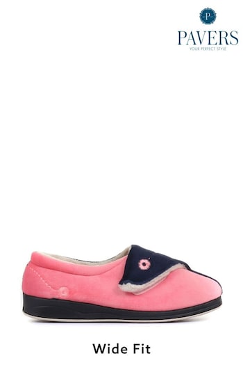 Pavers Ladies Touch Fasten Full Slippers With Permalose Sole (629747) | £25