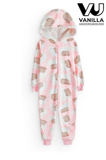 Vanilla Underground Pink Pusheen Cat Unisex Kids Fleece Onesie (629990) | £24