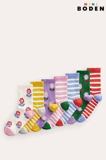 Boden Light Pink Socks 7 Pack (630177) | £21
