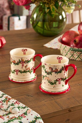 Cath Kidston Cream Christmas Mug & Coaster Set 2 Pack (630370) | £30
