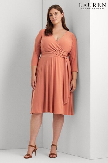Lauren Ralph Lauren Pink Surplice Jersey Dress (630721) | £189