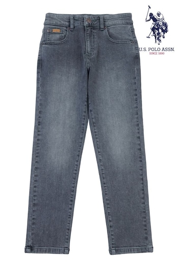 U.S. Polo Cena Assn. Boys 5 Pocket Slim Fit Denim Black Jeans (631145) | £40 - £48