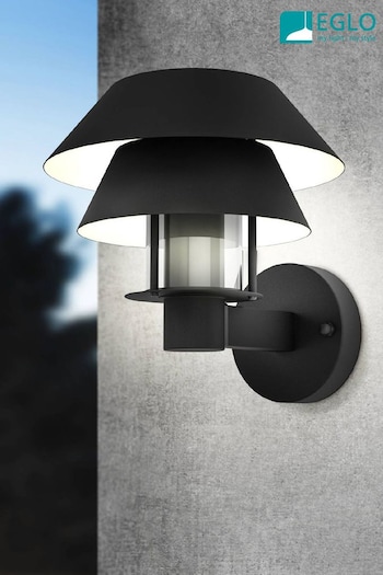 Eglo Black Chiappera Outdoor Tiered Lampshade Wall Light (631193) | £70