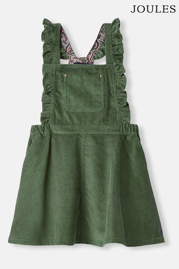 Joules Adaline Green Corduroy Pinafore Dress (631220) | £29.95 - £32.95