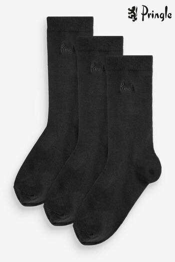 Pringle Black Plain Cotton Socks (631770) | £14
