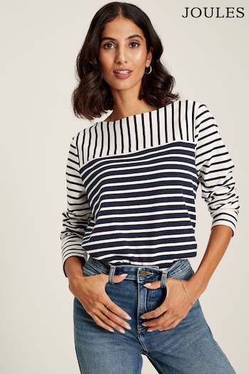 Joules Harbour Navy Hotchpotch Long Sleeve Breton Top (631876) | £29.95