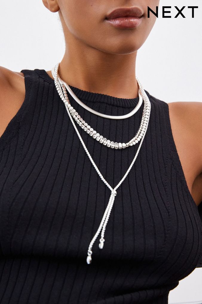 Buy Women s Silver Plated Necklaces Online Next UK