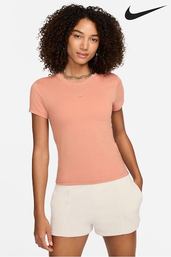 Nike Brown Chill Knit Mod Crop T-Shirt (632281) | £33