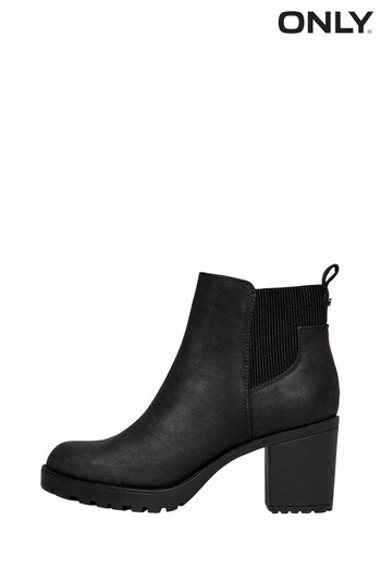 ONLY Black Heeled Ankle Vento Boots (632335) | £45