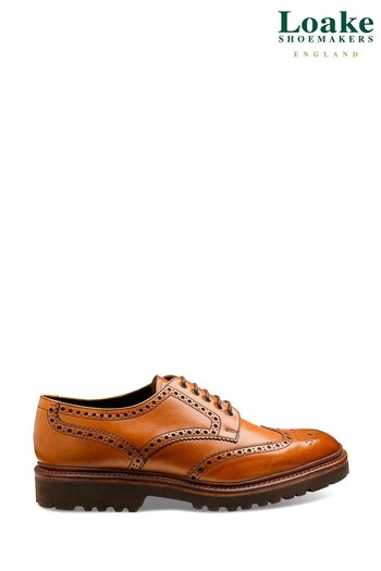 Loake Hand Painted Derby Brogue Brown Shoes (632387) | £210