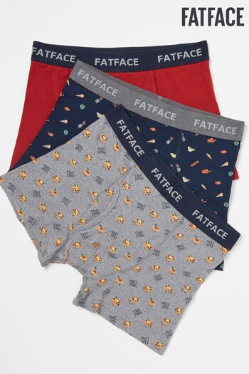 FatFace Blue Christmas Dinner Boxers 3 Pack (632543) | £30