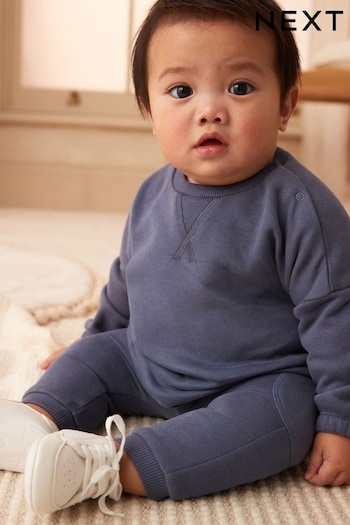 Blue Cosy Baby Sweatshirt And Joggers 2 Piece Set (632570) | £12 - £14