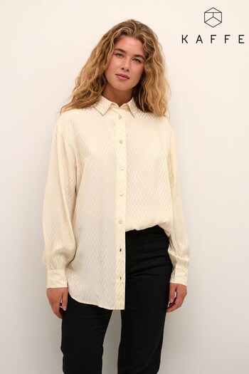 Kaffe Juliana Loose Fit Long Sleeve White Shirt (632662) | £80