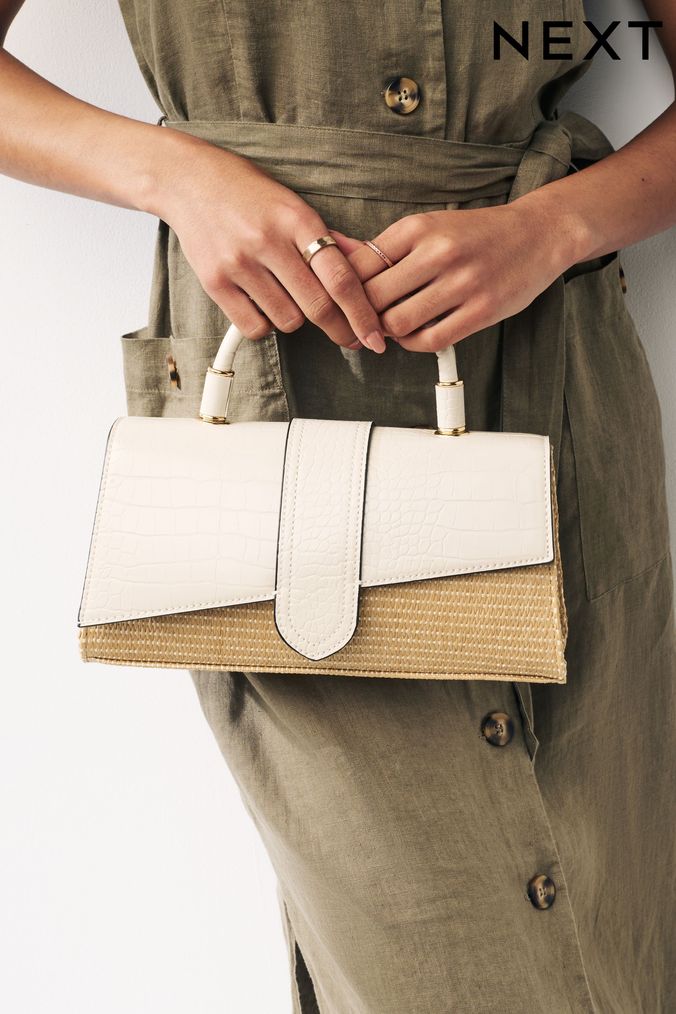 White Bags Handbags White Clutch Tote Leather Bags Next