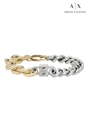 Armani Exchange Gents Gold Tone Jewellery Bracelet (632812) | £79