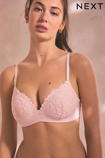 Light Pink Pad Non Wire Comfort Lace Bra (632875) | £18